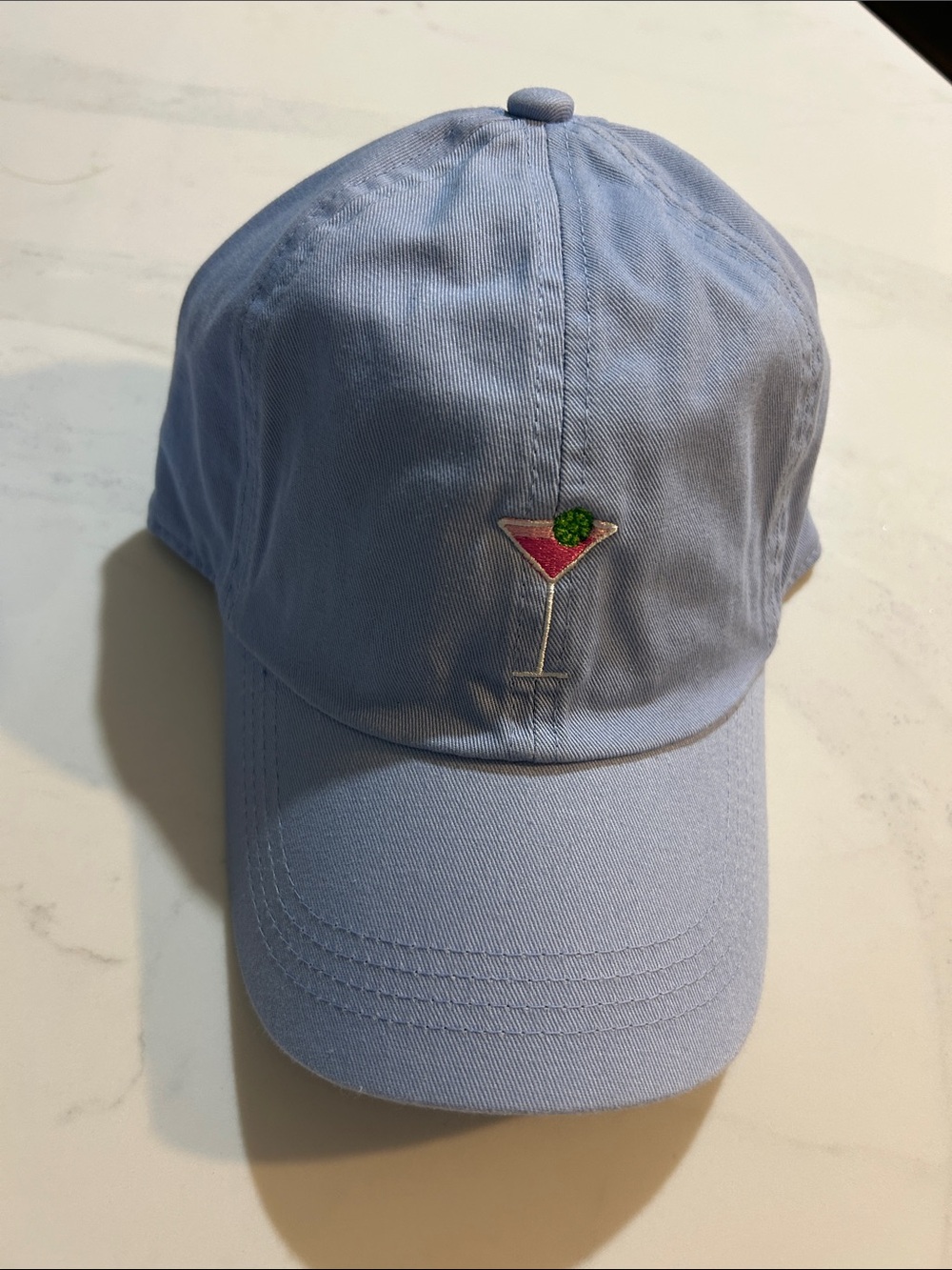 David and Young Light Blue Baseball Cap with Martini Embroidery